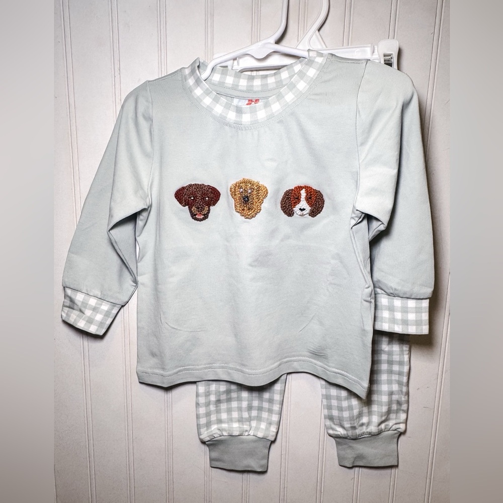 NWT Brynn + Bradley French Knot Buddies Boy Jogger Set